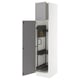 SEKTION Armoire haute+rangement coulissant, blanc/Bodbyn gris, 18x24x80 "