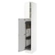 SEKTION Armoire haute+rangement coulissant, blanc Enköping/blanc effet bois, 15x24x90 "