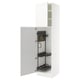 SEKTION Armoire haute+rangement coulissant, blanc Enköping/blanc effet bois, 24x24x90 "