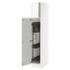 SEKTION Armoire haute+rangement coulissant, blanc Enköping/blanc effet bois, 15x24x80 "