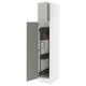 SEKTION Armoire haute+rangement coulissant, blanc/Havstorp gris clair, 15x24x80 "