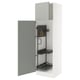 SEKTION Armoire haute+rangement coulissant, blanc/Havstorp gris clair, 24x24x80 "