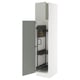 SEKTION Armoire haute+rangement coulissant, blanc/Havstorp gris clair, 18x24x80 "