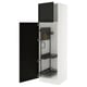 SEKTION Armoire haute+rangement coulissant, blanc/Lerhyttan teinté noir, 24x24x80 "
