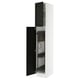 SEKTION Armoire haute+rangement coulissant, blanc/Lerhyttan teinté noir, 15x24x90 "