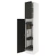 SEKTION Armoire haute+rangement coulissant, blanc/Nickebo anthracite mat, 18x24x90 "