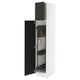 SEKTION Armoire haute+rangement coulissant, blanc/Nickebo anthracite mat, 15x24x80 "