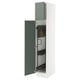 SEKTION Armoire haute+rangement coulissant, blanc/Nickebo gris -vert mat, 15x24x80 "