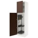 SEKTION Armoire haute+rangement coulissant, blanc/Sinarp brun, 24x24x90 "