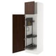 SEKTION Armoire haute+rangement coulissant, blanc/Sinarp brun, 24x24x80 "