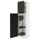 SEKTION Armoire haute+rangement coulissant, blanc/Upplöv anthracite mat, 24x24x90 "