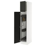 SEKTION Armoire haute+rangement coulissant, blanc/Upplöv anthracite mat, 15x24x80 "