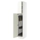 SEKTION Armoire haute+rangement coulissant, blanc/Vallstena blanc, 15x24x90 "