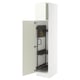 SEKTION Armoire haute+rangement coulissant, blanc/Vallstena blanc, 18x24x80 "
