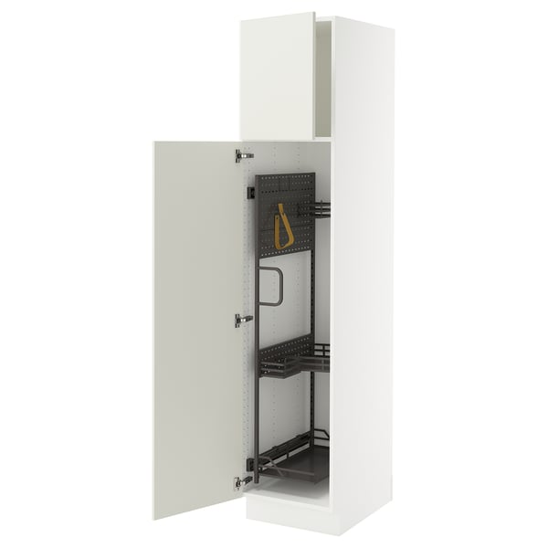SEKTION Armoire haute+rangement coulissant, blanc/Veddinge blanc, 18x24x80 "