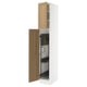 SEKTION Armoire haute+rangement coulissant, blanc/Vedhamn chêne, 15x24x90 "