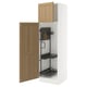 SEKTION Armoire haute+rangement coulissant, blanc/Vedhamn chêne, 24x24x80 "