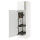 SEKTION Armoire haute+rangement coulissant, blanc/Voxtorp blanc mat, 24x24x80 "