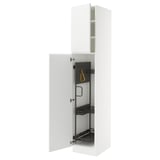 SEKTION Armoire haute+rangement coulissant, blanc/Voxtorp blanc mat, 18x24x90 "