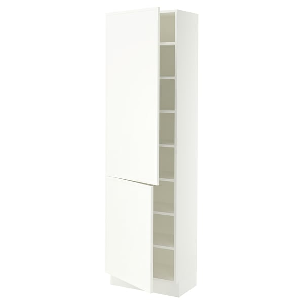 SEKTION Armoire haute + tablette/2ptes, blanc/Aspudden blanc mat, 24x15x80 "