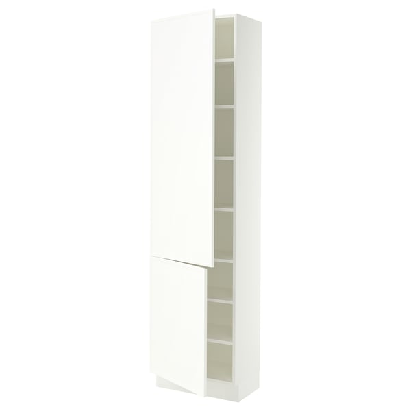 SEKTION Armoire haute + tablette/2ptes, blanc/Aspudden blanc mat, 24x15x90 "