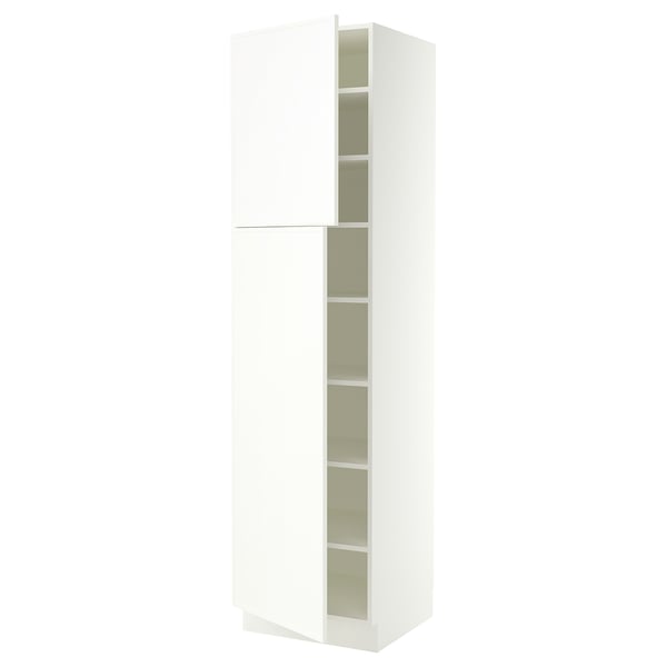 SEKTION Armoire haute + tablette/2ptes, blanc/Aspudden blanc mat, 24x24x90 "