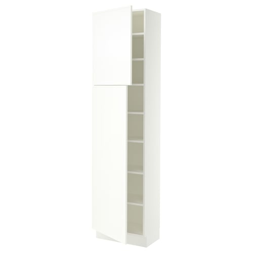 SEKTION Armoire haute + tablette/2ptes, blanc/Aspudden blanc mat, 24x15x90 "