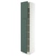 SEKTION Armoire haute + tablette/2ptes, blanc/Aspudden gris-vert foncé, 18x24x90 "