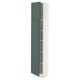 SEKTION Armoire haute + tablette/2ptes, blanc/Aspudden gris-vert foncé, 15x15x80 "