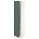 SEKTION Armoire haute + tablette/2ptes, blanc/Aspudden gris-vert foncé, 18x24x80 "