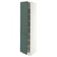 SEKTION Armoire haute + tablette/2ptes, blanc/Aspudden gris-vert foncé, 18x24x80 "