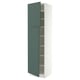SEKTION Armoire haute + tablette/2ptes, blanc/Aspudden gris-vert foncé, 24x24x90 "