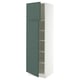 SEKTION Armoire haute + tablette/2ptes, blanc/Aspudden gris-vert foncé, 24x24x80 "