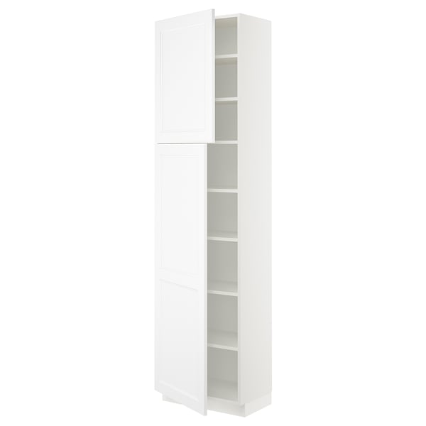 SEKTION Armoire haute + tablette/2ptes, blanc/Axstad blanc mat, 24x15x90 "