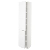 SEKTION Armoire haute + tablette/2ptes, blanc/Axstad blanc mat, 18x15x80 "