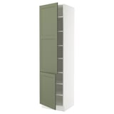 SEKTION Armoire haute + tablette/2ptes, blanc/Axstad gris-vert, 24x24x90 "