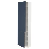 SEKTION Armoire haute + tablette/2ptes, blanc Axstad/mat bleu, 24x15x90 "