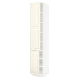 SEKTION Armoire haute + tablette/2ptes, blanc/Bodbyn blanc cassé, 18x24x90 "