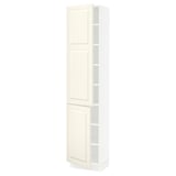 SEKTION Armoire haute + tablette/2ptes, blanc/Bodbyn blanc cassé, 18x15x80 "