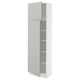 SEKTION Armoire haute + tablette/2ptes, blanc/Havstorp gris clair, 24x15x80 "