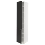 SEKTION Armoire haute + tablette/2ptes, blanc/Nickebo anthracite mat, 18x24x90 "