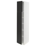 SEKTION Armoire haute + tablette/2ptes, blanc/Nickebo anthracite mat, 15x24x80 "