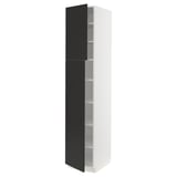 SEKTION Armoire haute + tablette/2ptes, blanc/Nickebo anthracite mat, 18x24x90 "