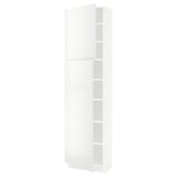 SEKTION Armoire haute + tablette/2ptes, blanc/Ringhult blanc, 24x15x90 "