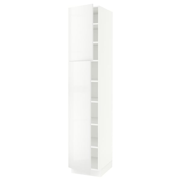SEKTION Armoire haute + tablette/2ptes, blanc/Ringhult blanc, 18x24x90 "