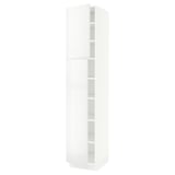 SEKTION Armoire haute + tablette/2ptes, blanc/Ringhult blanc, 18x24x90 "