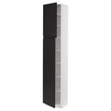 SEKTION Armoire haute + tablette/2ptes, blanc/Upplöv anthracite mat, 18x15x90 "