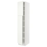SEKTION Armoire haute + tablette/2ptes, blanc/Vallstena blanc, 18x24x90 "