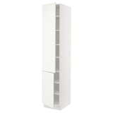 SEKTION Armoire haute + tablette/2ptes, blanc/Vallstena blanc, 18x24x90 "