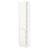 SEKTION Armoire haute + tablette/2ptes, blanc/Veddinge blanc, 18x15x80 "
